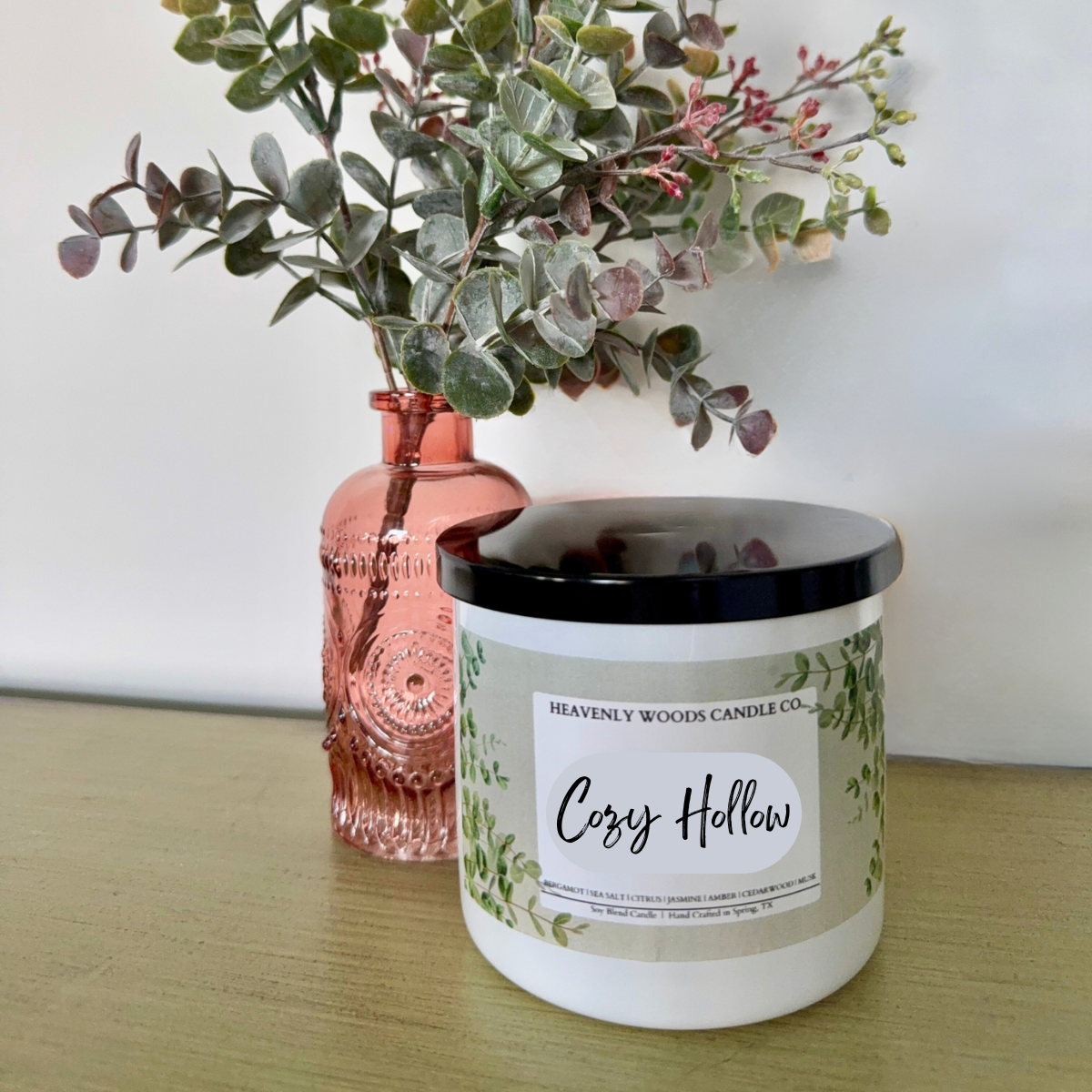 Cozy Hollow White Triple Wick 17oz Soy Blend Candle