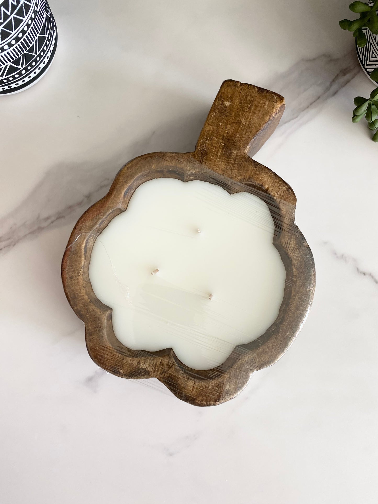 NEW FALL SCENTS- Wooden Pumpkin Dough Bowl Candle