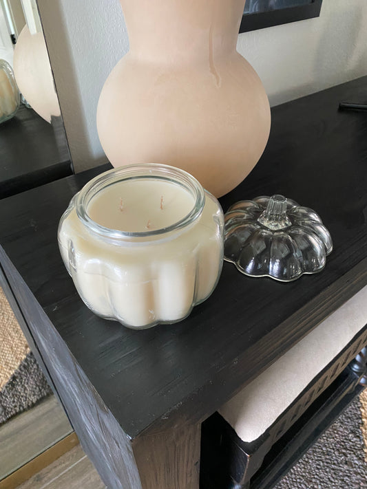 Glass Pumpkin Candles With Lid